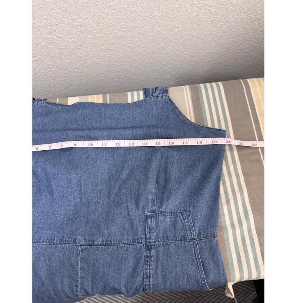 Copper Key Overalls Womens Xl Denim Blue Sleeveless Square Neck Wide Leg - Picture 8 of 9